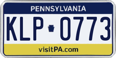 PA license plate KLP0773