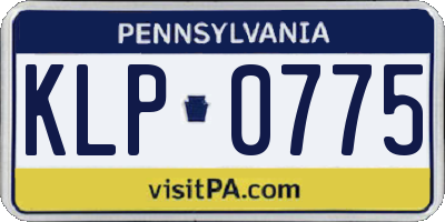 PA license plate KLP0775