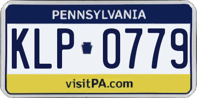 PA license plate KLP0779