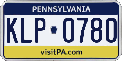 PA license plate KLP0780