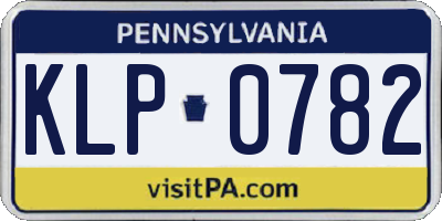 PA license plate KLP0782