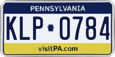 PA license plate KLP0784