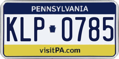 PA license plate KLP0785