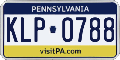 PA license plate KLP0788