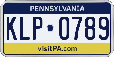 PA license plate KLP0789