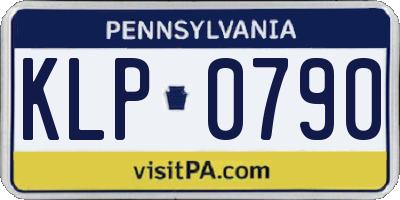 PA license plate KLP0790