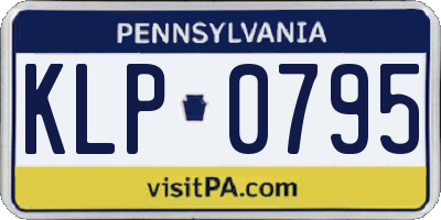 PA license plate KLP0795