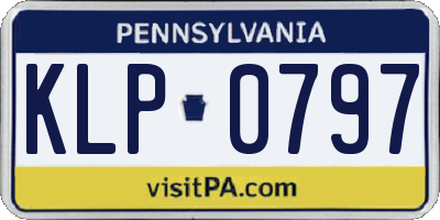 PA license plate KLP0797