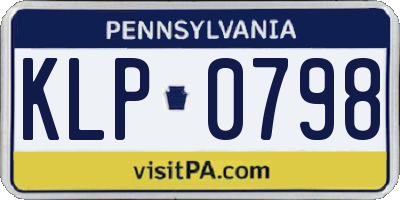 PA license plate KLP0798