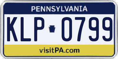 PA license plate KLP0799