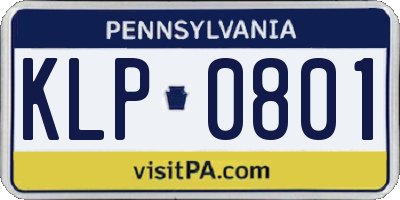 PA license plate KLP0801