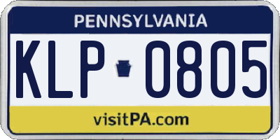 PA license plate KLP0805