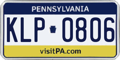 PA license plate KLP0806