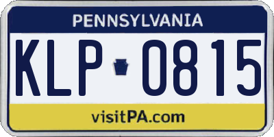 PA license plate KLP0815