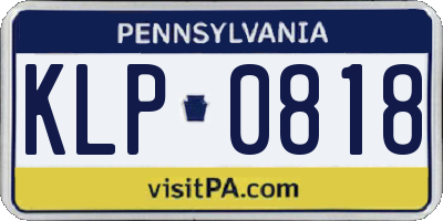 PA license plate KLP0818