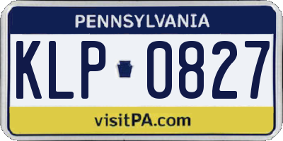 PA license plate KLP0827