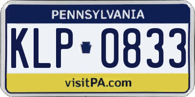 PA license plate KLP0833