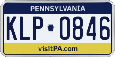 PA license plate KLP0846