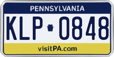 PA license plate KLP0848