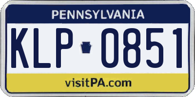 PA license plate KLP0851
