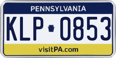 PA license plate KLP0853