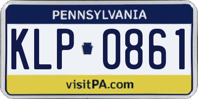 PA license plate KLP0861