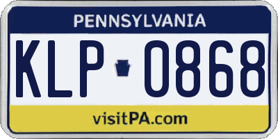 PA license plate KLP0868