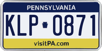 PA license plate KLP0871