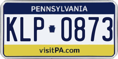 PA license plate KLP0873