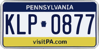 PA license plate KLP0877
