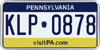 PA license plate KLP0878