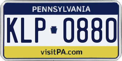 PA license plate KLP0880