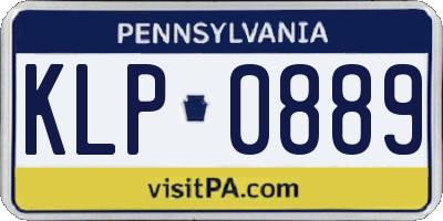 PA license plate KLP0889