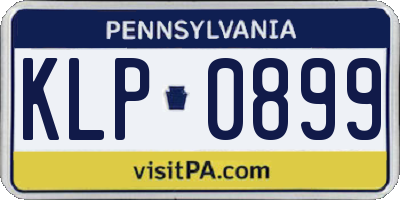 PA license plate KLP0899