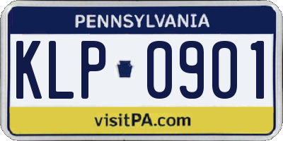 PA license plate KLP0901