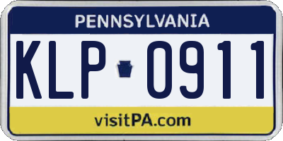 PA license plate KLP0911