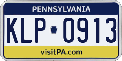 PA license plate KLP0913