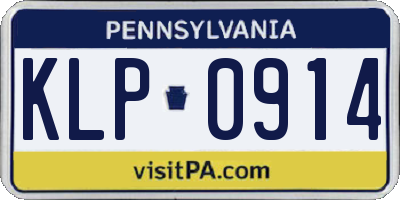 PA license plate KLP0914
