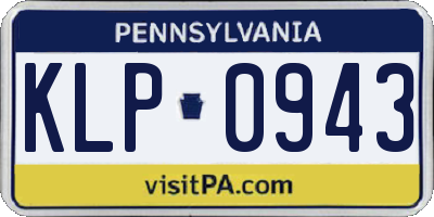 PA license plate KLP0943