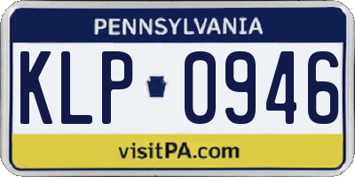 PA license plate KLP0946