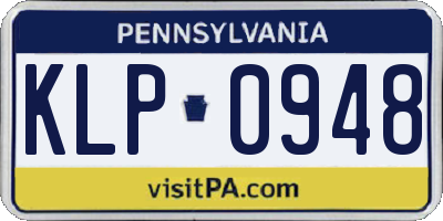 PA license plate KLP0948