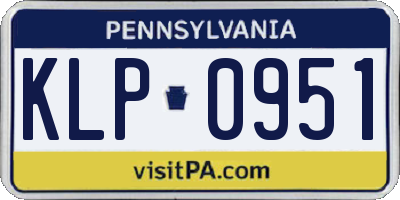 PA license plate KLP0951