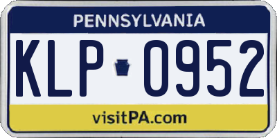 PA license plate KLP0952