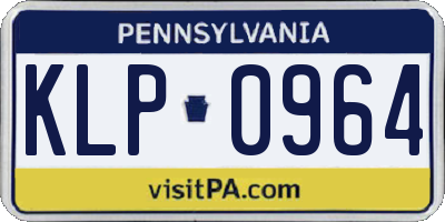 PA license plate KLP0964
