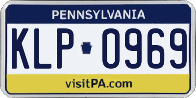 PA license plate KLP0969
