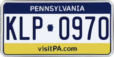 PA license plate KLP0970