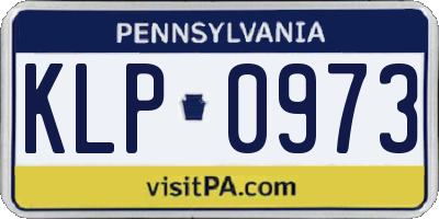 PA license plate KLP0973