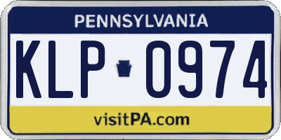 PA license plate KLP0974