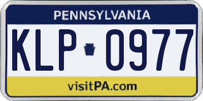 PA license plate KLP0977