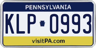 PA license plate KLP0993